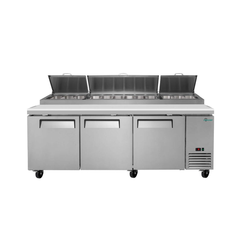 Heavy-Duty 93" Commercial Stainless Steel Pizza Prep Table With Refrigeration (SAK52193)