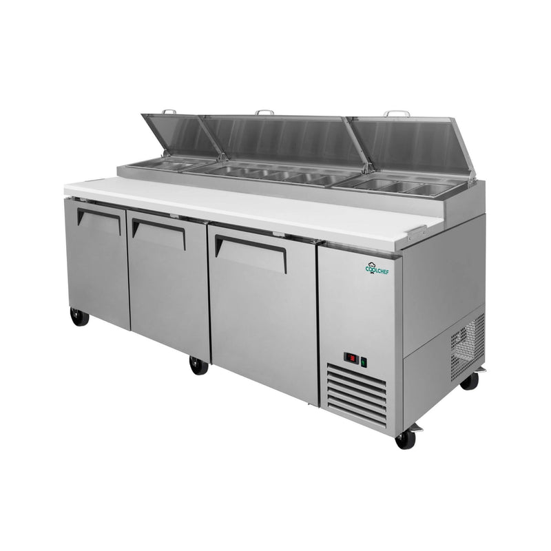 Heavy-Duty 93" Commercial Stainless Steel Pizza Prep Table With Refrigeration (SAK52193)