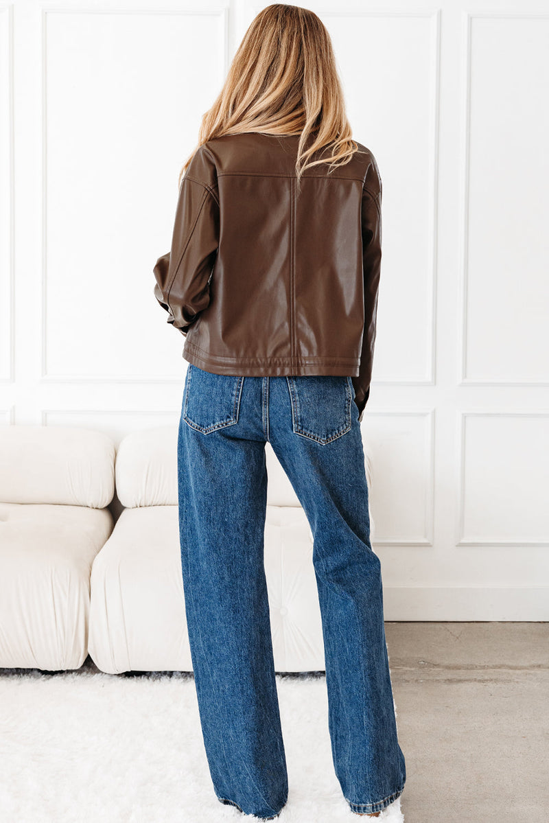 Mila Drawstring Hem Leather Jacket