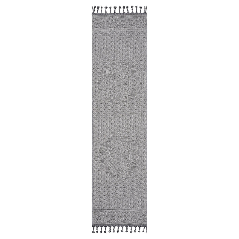 NAAR Guros Collection 2X8 White / Ivory / Medallion Indoor / Outdoor Runner Rug