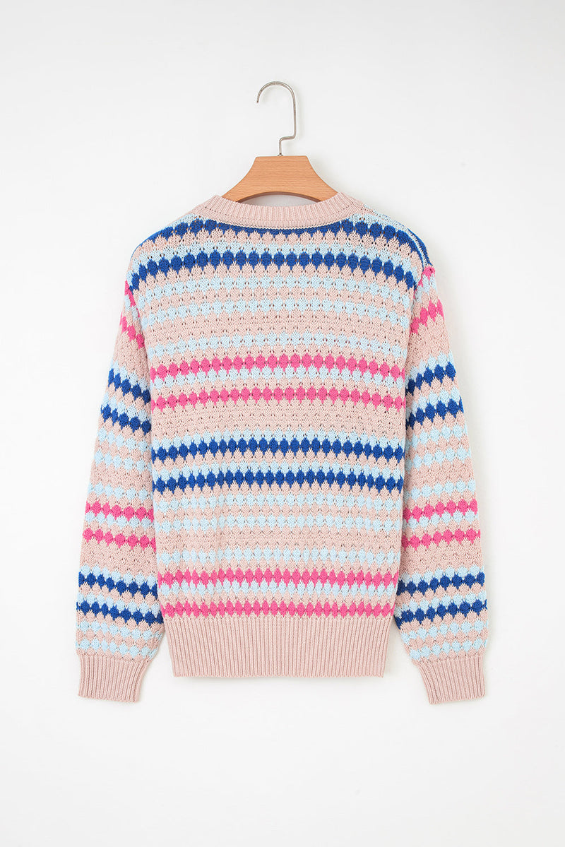 Amelia Patterned Drop Shoulder Sweater