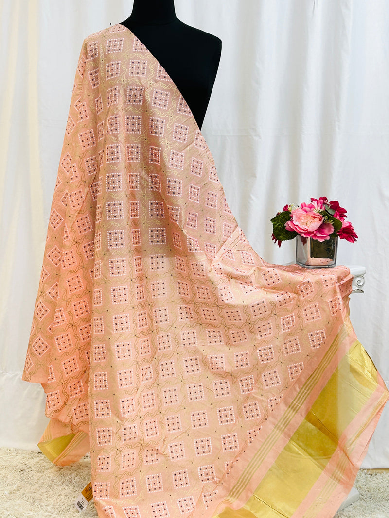 Gajji silk dupatta : light pink