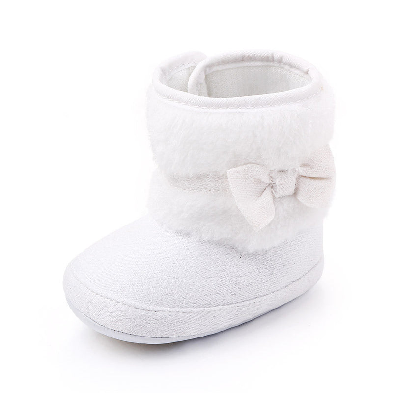Bowknot High Top Soft Soled Baby Cotton Shoes