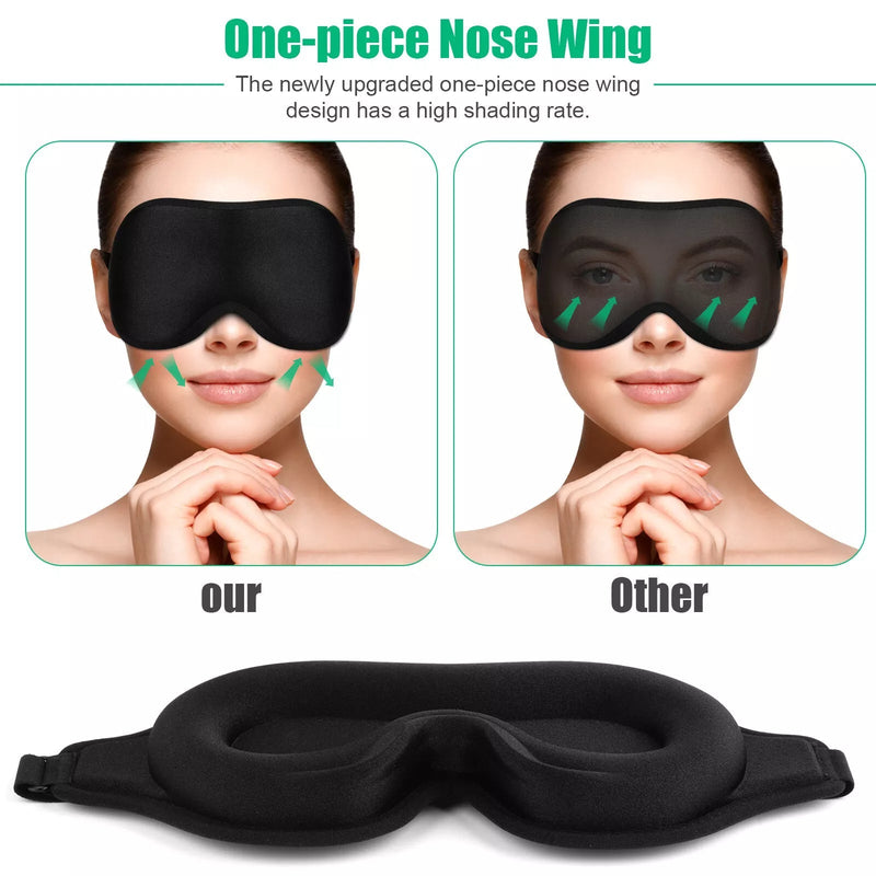 3D Silk Eye Mask – Padded Travel Sleep Mask