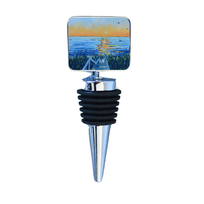 Wine Bottle Stopper: Life is Short and the World is Wide- Beach Sunset