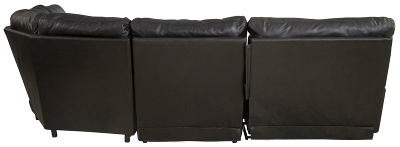 Como - 5 Piece Italian Leather Match Reclining Sectional