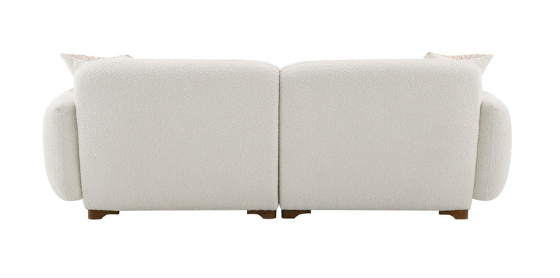 Darius - Boucle Sofa With 2 Toss Pillows - Beige