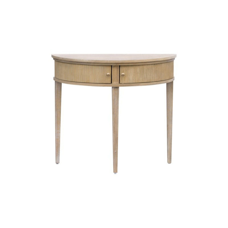 Vintage Inspired Storage Console Table With Fluted Doors