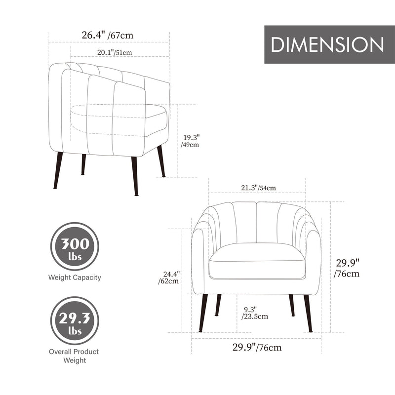 Vanity Barrel Accent Lounge Chair