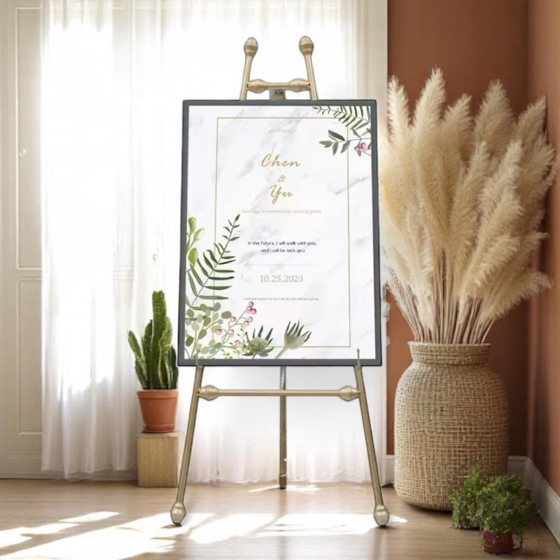 Gold Easel Stand - Ovis Metal Welcome Sign Board Display