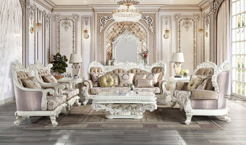 Vanaheim - Sofa With 7 Pillows - Fabric & Antique White