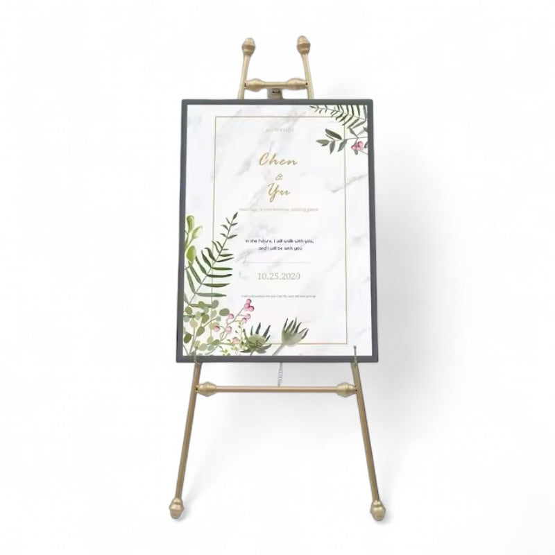 Gold Easel Stand - Ovis Metal Welcome Sign Board Display