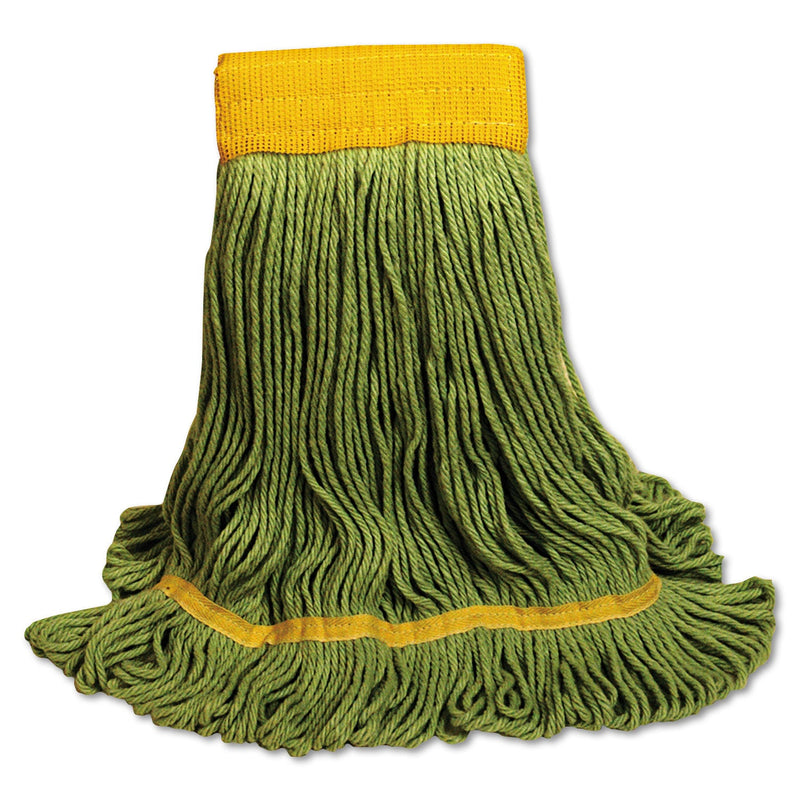 Boardwalk EcoMop Looped-End Mop Head, Recycled Fibers, Large Size, Green