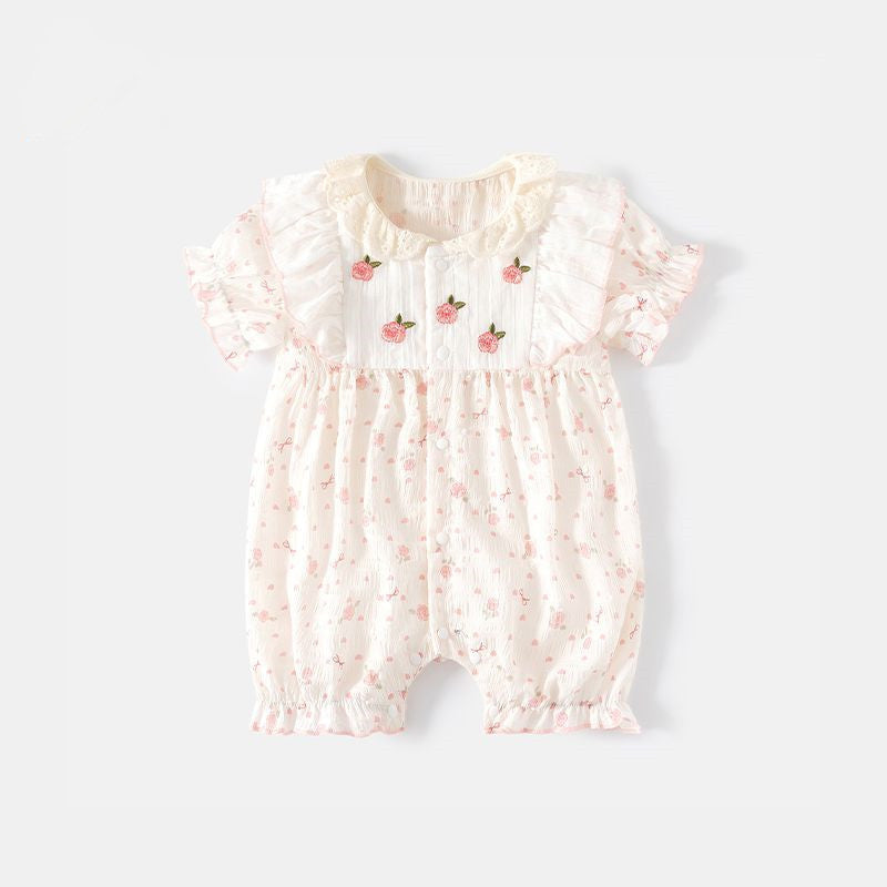 Summer Thin Super Cute Sweet Short-Sleeve RomperCrawling Suit