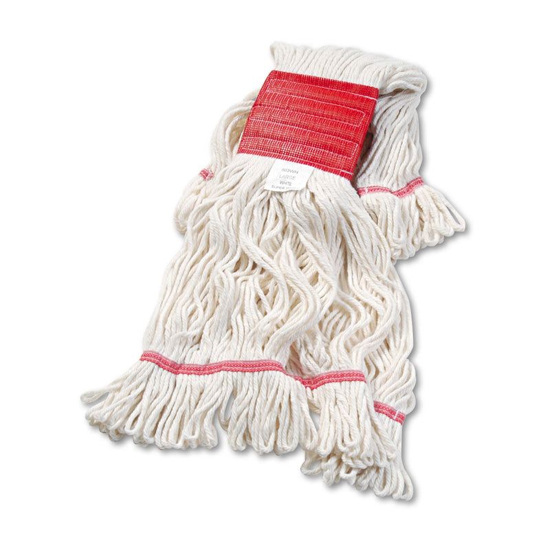 Boardwalk Super Loop Wet Mop Head, Cotton/Synthetic Fiber, 5" Headband, Large Size, White