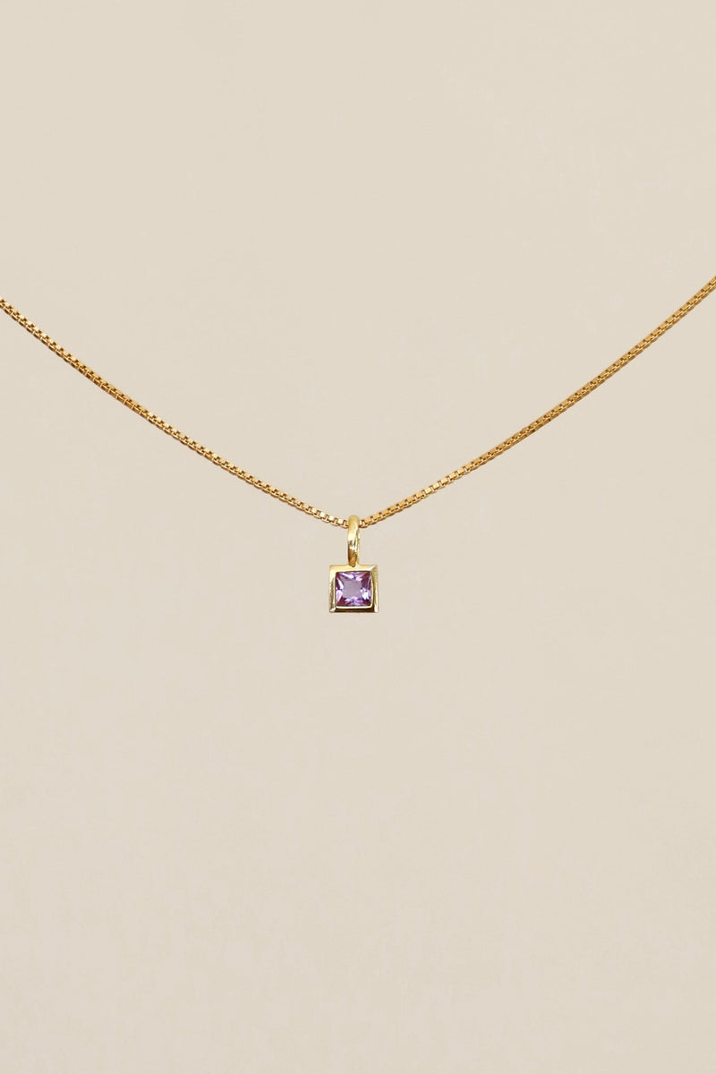 SQUARE BEZEL BIRTHSTONE CHARM