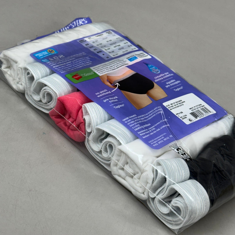 HANES (6 PACK!) Women's Hipster Cotton Underwear Sz-9 White/Black/Grey PP41SB
