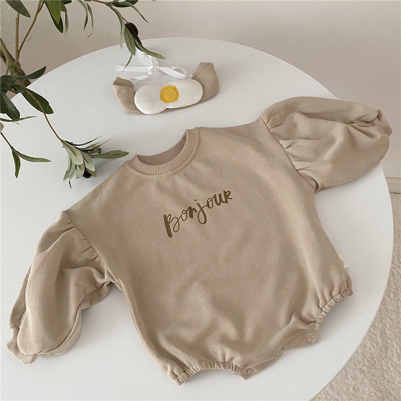 Baby cute poached egg one-piece suit