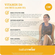 Vitamin D3 4000Iu (100 Mcg) 90-Day Supply for Immune Support, Healthy Muscle Function, and Bone Health - Non-Gmo, Gluten Free in Organic Extra Virgin Olive Oil, (Mini Softgel), 90 Count