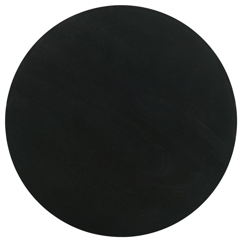 Dianella Round Pedestal Base Accent Side Table Black Stain