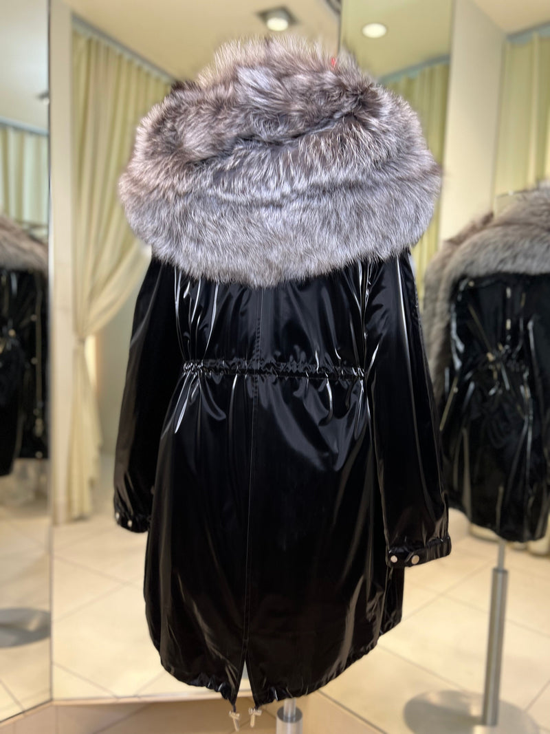 Genuine Silver Fox Fully Lined Hood Rabbit Insulated Parka