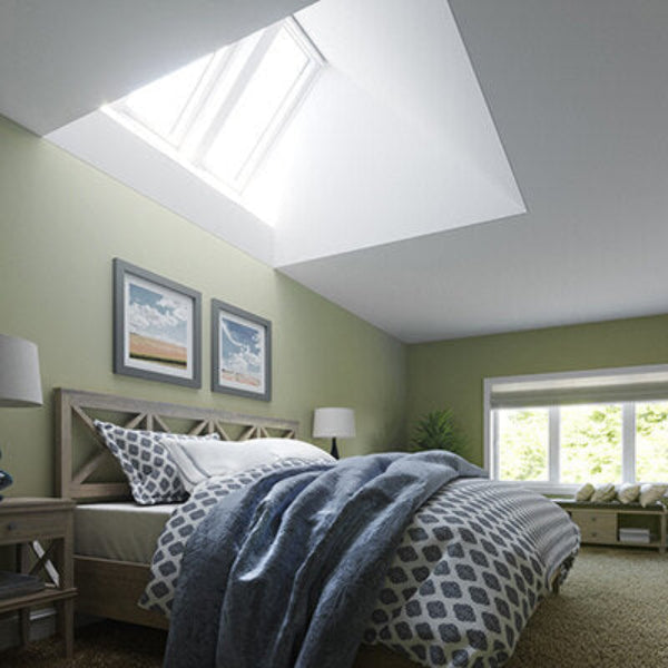 VELUX Fixed Deck Mount Skylight - White Solar Powered Shade