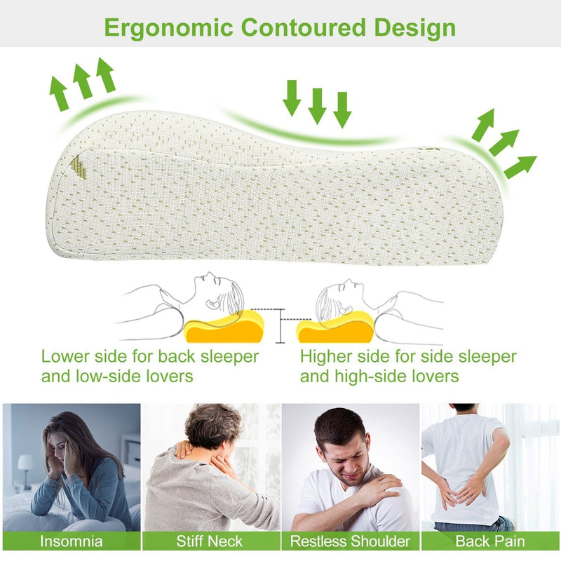 Bamboo Memory Foam Cervical Pillow – Ergonomic Neck & Shoulder Support
