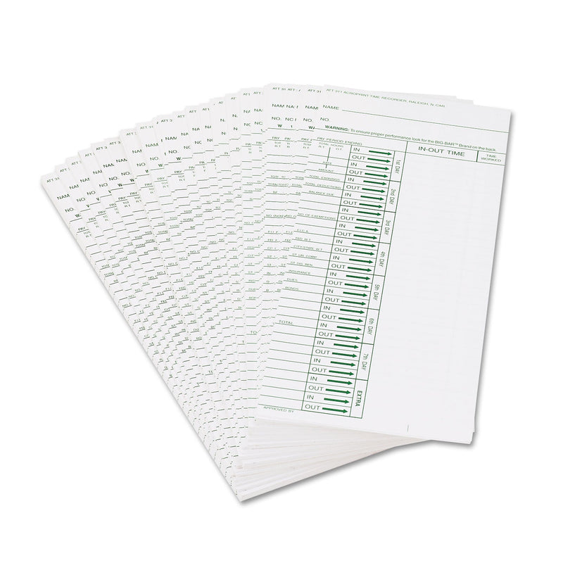Acroprint Time Clock Cards for Acroprint ATT310, One Side, 4 x 10, 200/Pack