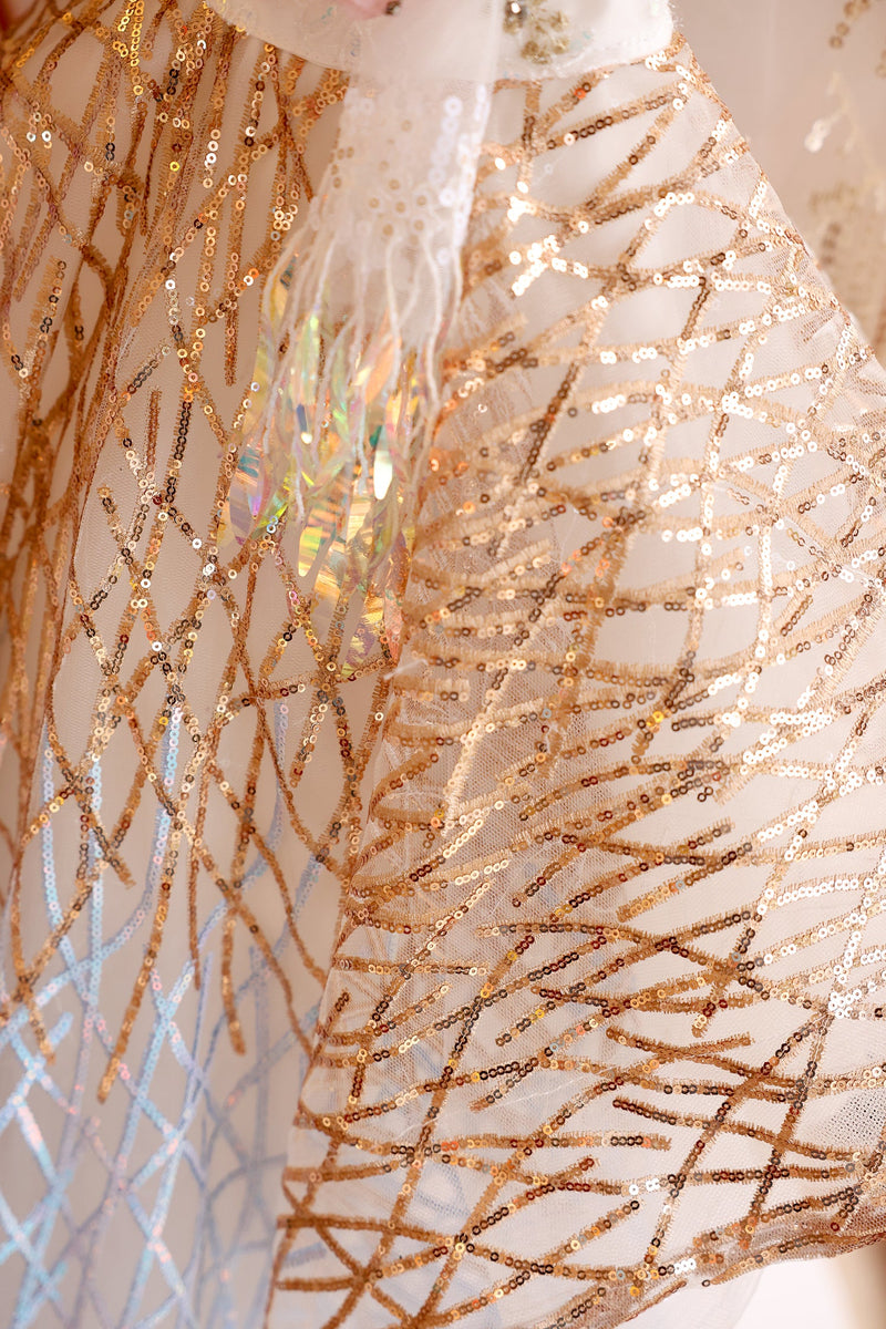 Exquisite Gold Silver Sequin Pet Gown Luxurious Dog Princess Dress