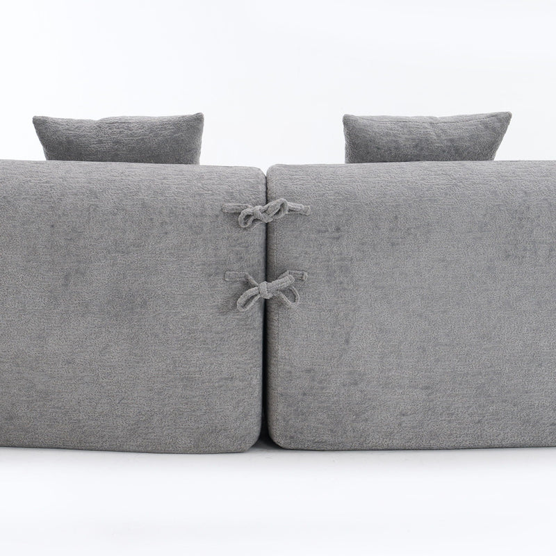 4 Seater Sofa With Fabric, 30D, 60 Hardness Full Sponge, 4 Pillow For Living Room, Home Furniture Sleeper Sectional Sofa For Apartment