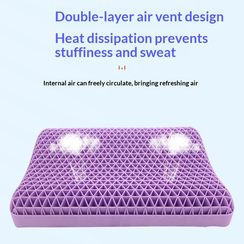 Purple Gel Honeycomb Pillow – High-Elasticity Cooling Sleep Pillow