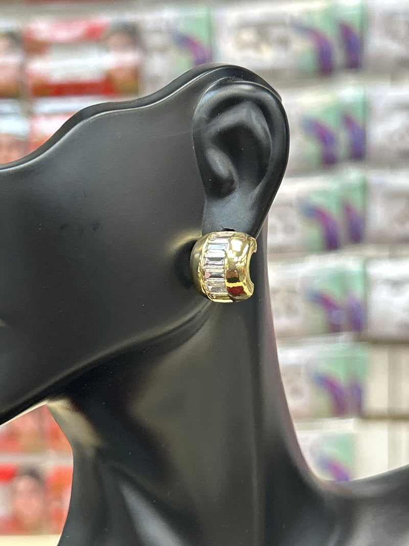 Gold tops / CZ earrings