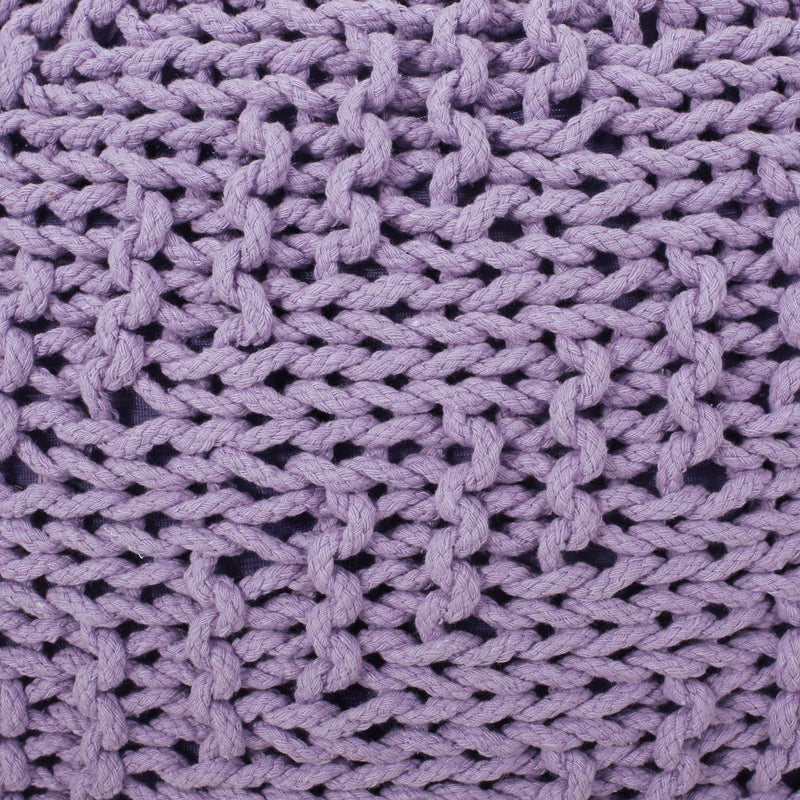 Bordeaux - Knitted Round Pouf Ottoman