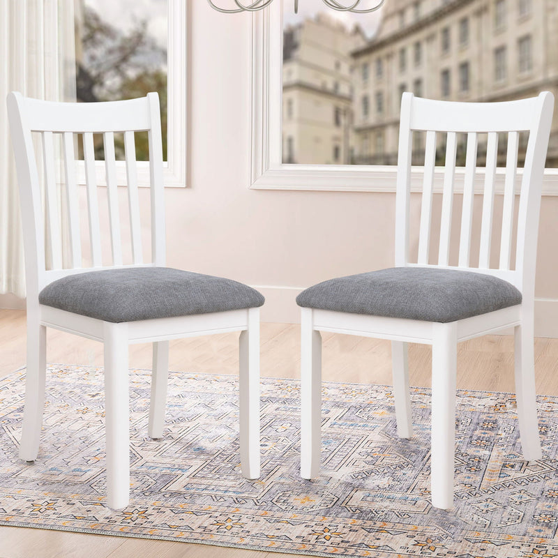 Modern Dining Chair, Wooden Back, Cushion Seats (Set of 2)