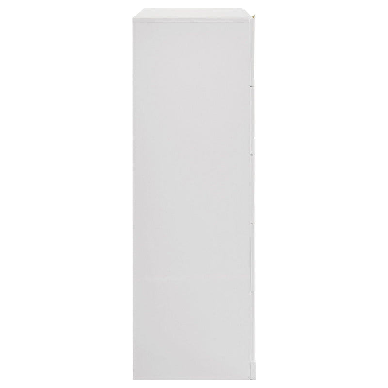 Ines 5-drawer Bedroom Chest of Drawers White High Gloss