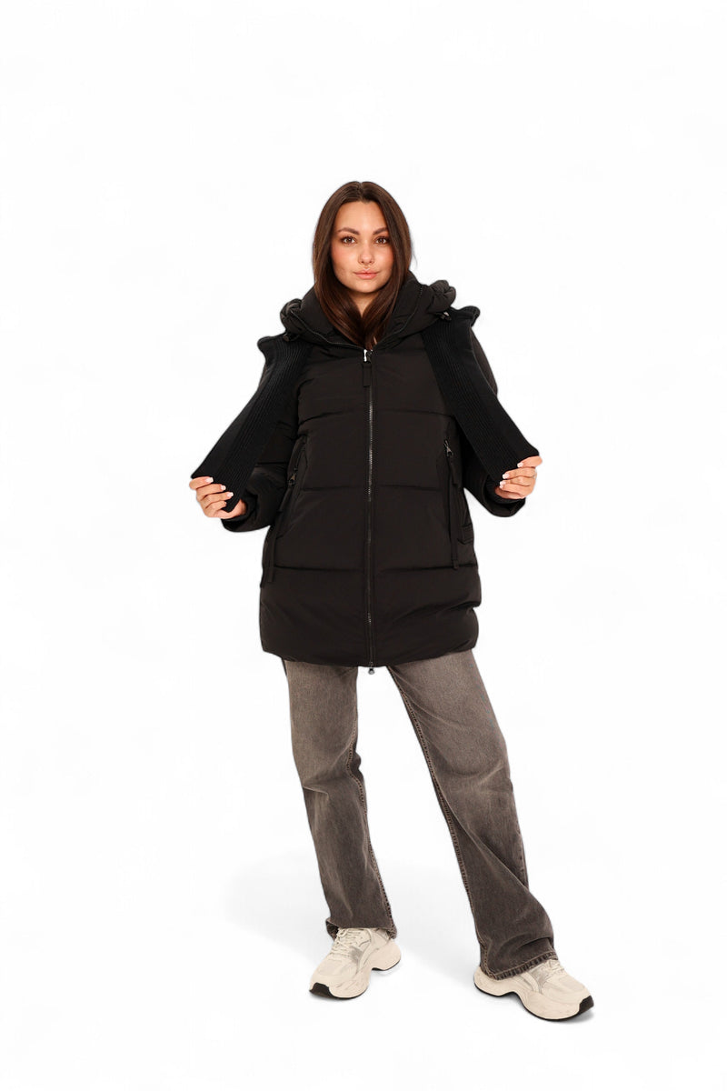 Double-hooded Insulated Bio-Down Coat