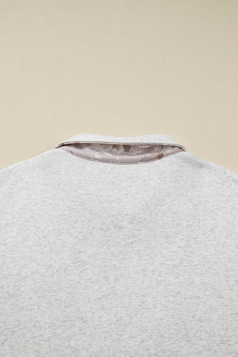 Olivia Patchwork Zipped Collar Pullover