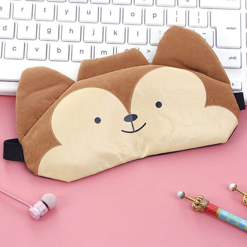 Cute Mask Soft Padded Sleep Travel Shade Cover