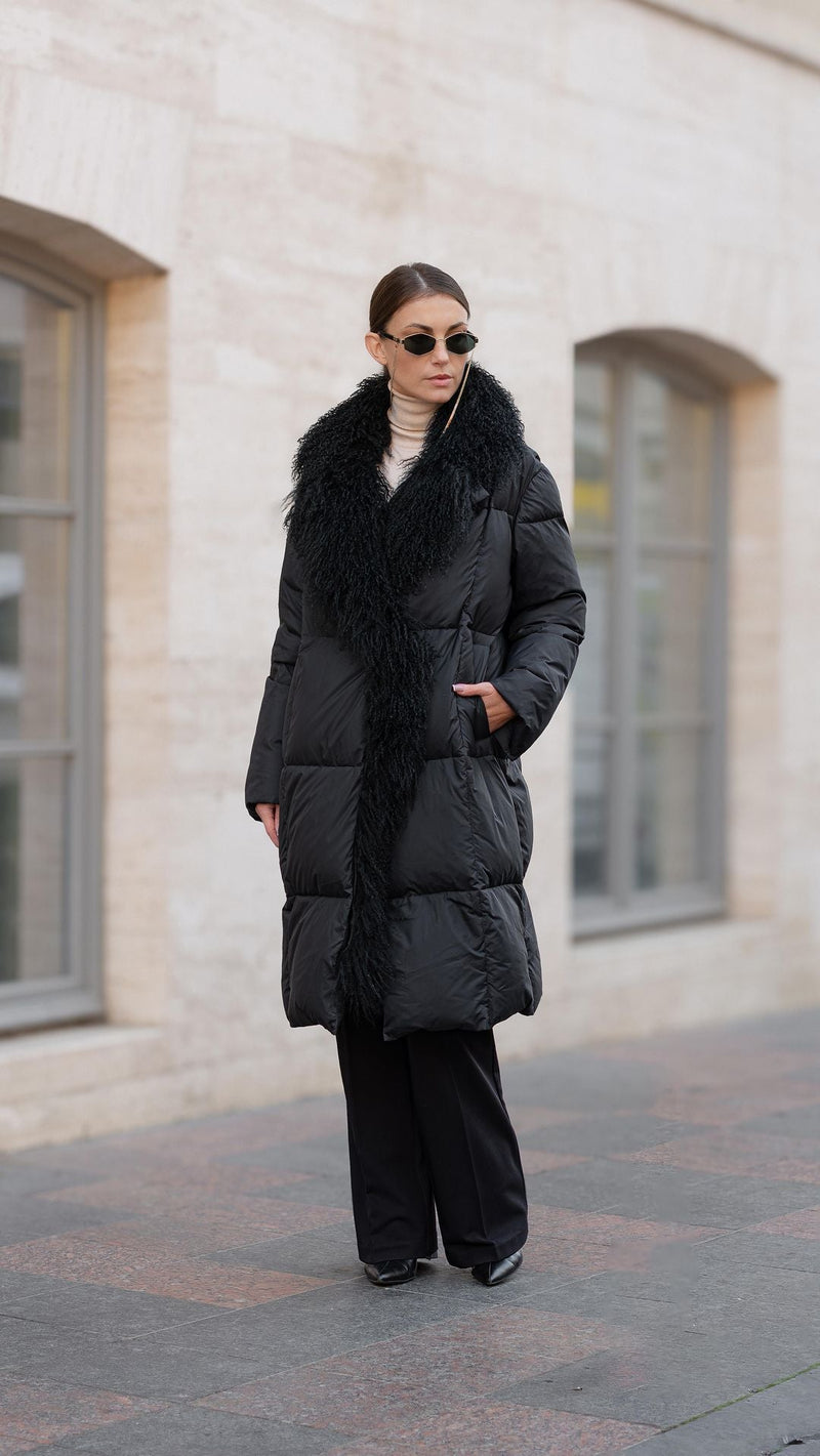 Genuine Lama Fur Premium Down Coat