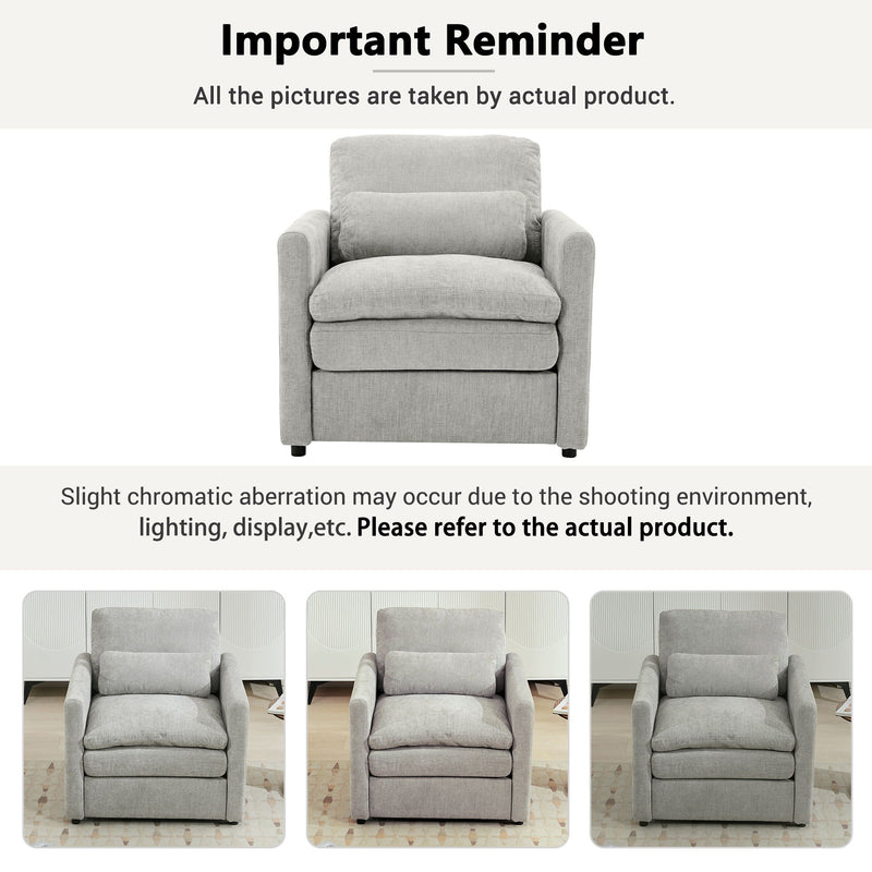 Cozy Upholstered Cushion Armchair For Living Room