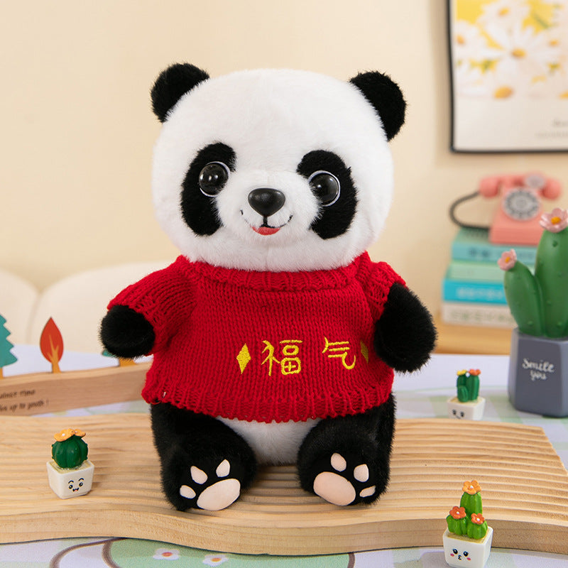 Cute Panda Plush Toy Wearing Clothes