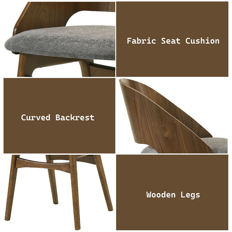 Delmon - Side Chair (Set of 2) - Dark Walnut / Gray