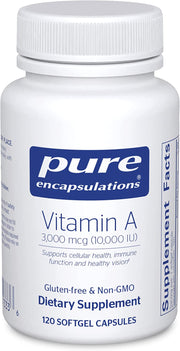Vitamin a - 3,000 Mcg - from Cod Liver Oil - Immune & Vision Support* - Vitamin a Palmitate Supplement - Non-Gmo - 120 Softgel Capsules