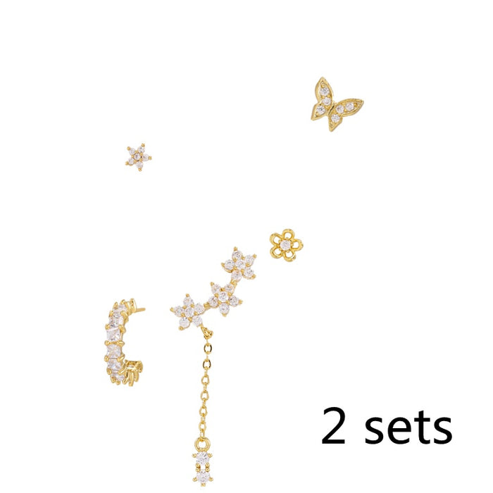 Romantic Star And Moon Series Popular Butterfly Earrings