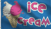 DMSE Ice Cream Food Snack Concession Sign Flag 3X5 Ft Foot 100% Polyester 100D Flag UV Resistant (3'X5' Ft Foot)