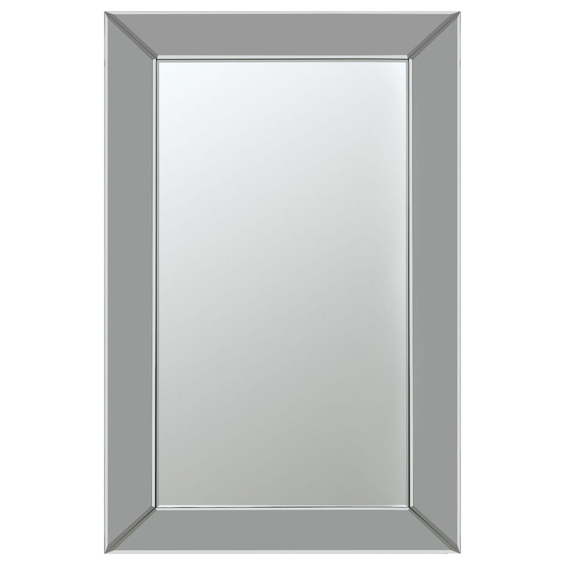 Pinciotti 36 x 24 Inch Beveled Frame Wall Mirror Silver