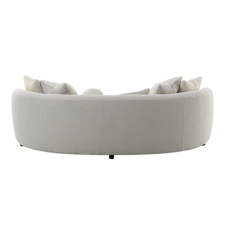 Iniko - Sofa With 6 Pillows - Beige Boucle