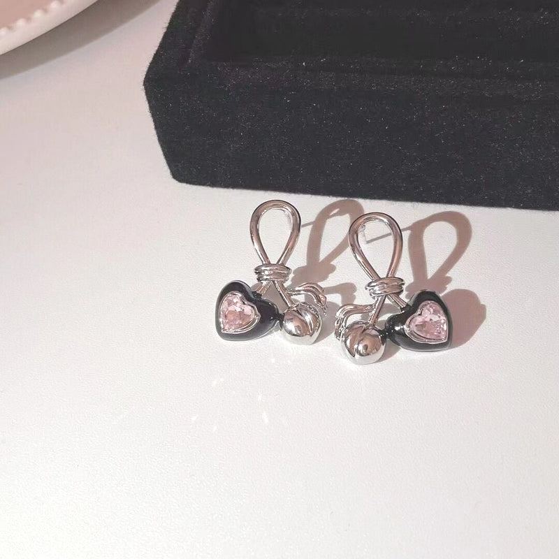 Pink Stone Cherry Earrings