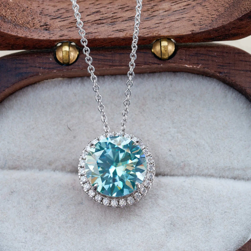 9ct Moissanite 925 Sterling Silver Ring Earrings Necklace Jewelry Set Gift