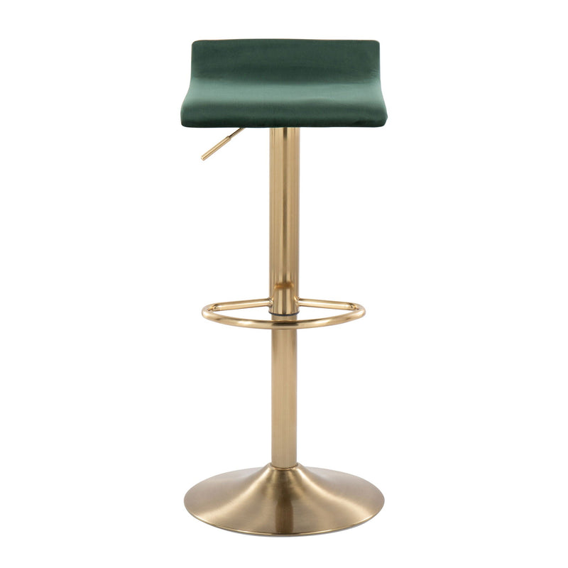 Ale - Contemporary Adjustable Height Barstool With Swivel With Oval Footrest (Set of 2)